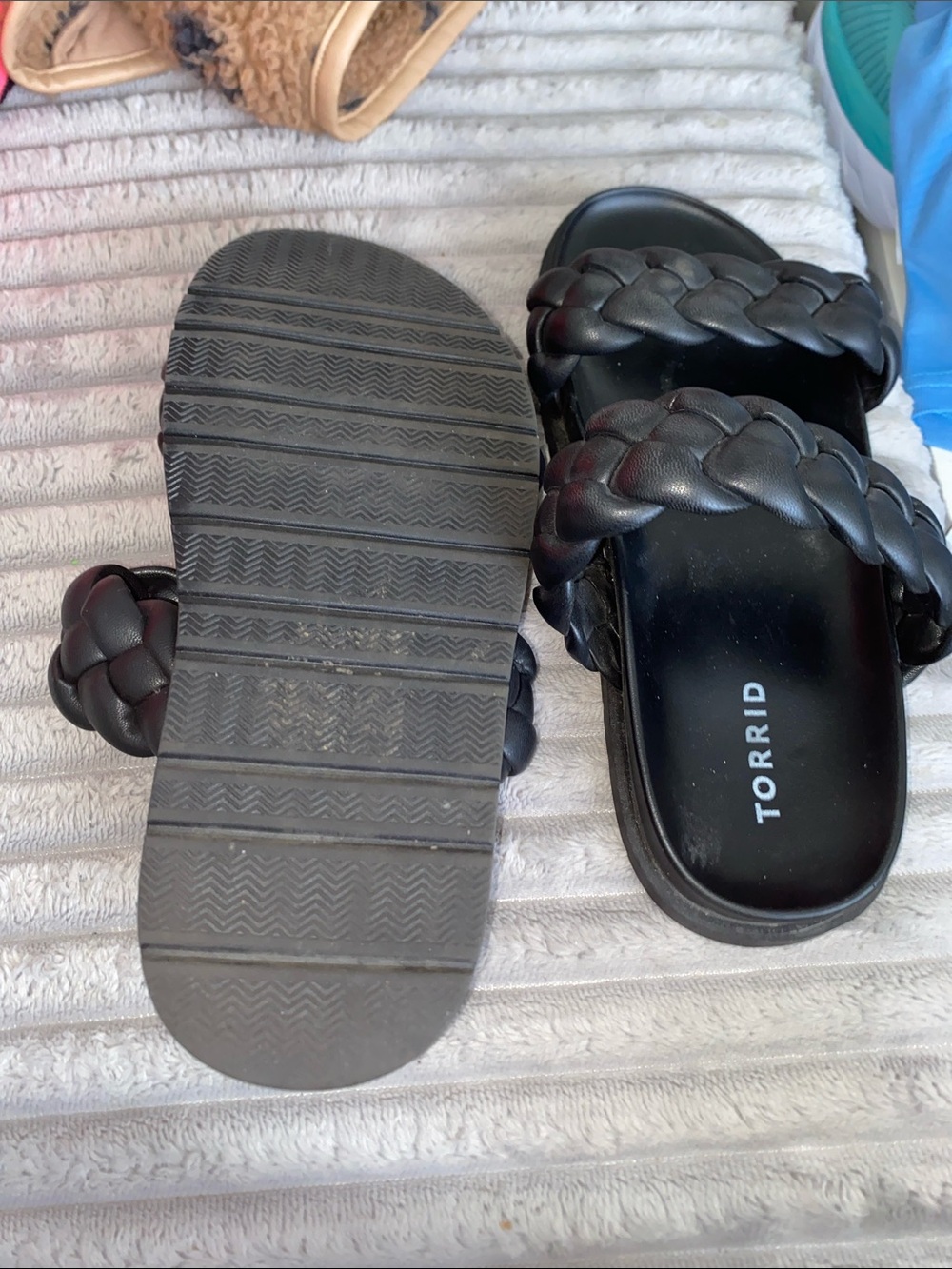 torrid Black Braided Double-Strap Slide Sandals 9 - Picture 5 of 5